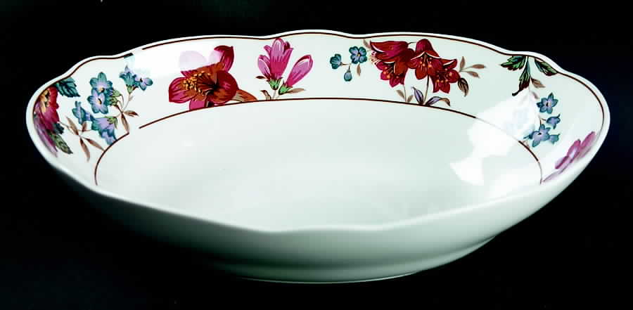 Damask Bouquet 9" Oval Vegetable Bowl by Noritake-1