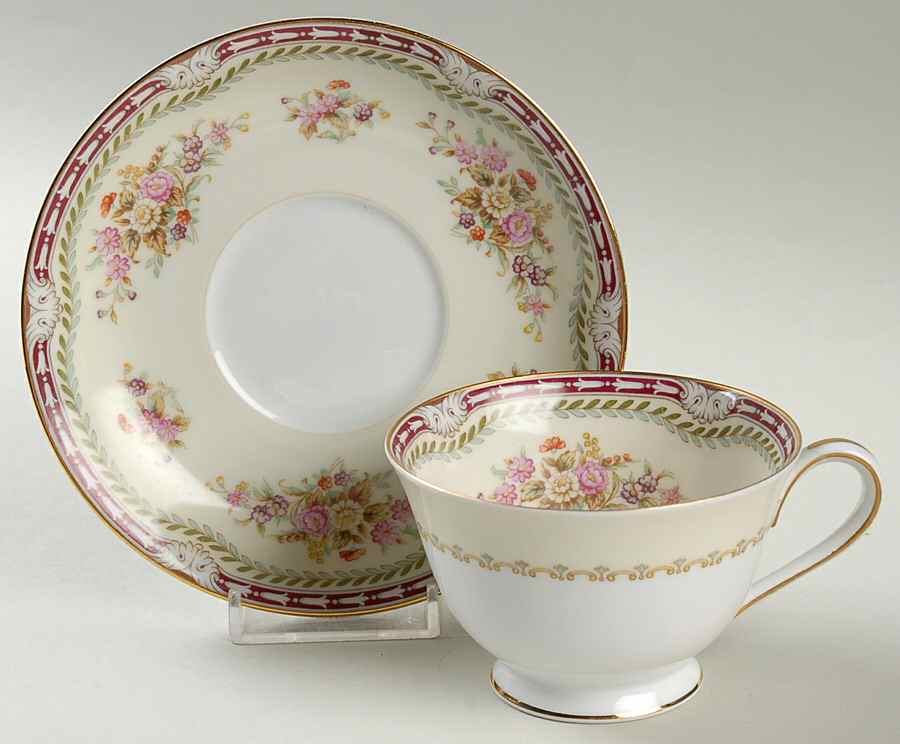Dahlia Footed Cup & Saucer Set by Noritake-1