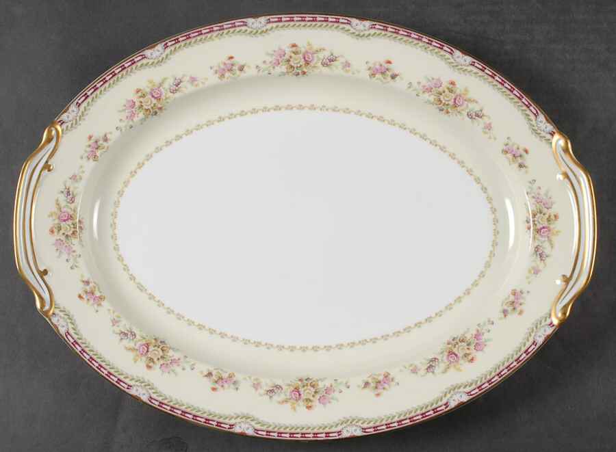 Dahlia 16" Oval Serving Platter by Noritake-1