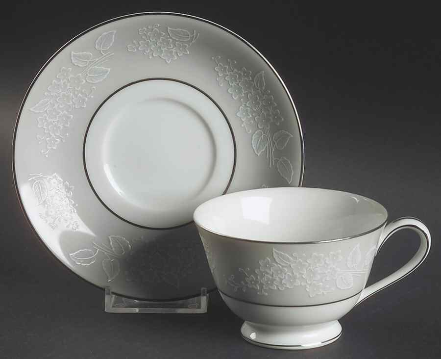 Damask Footed Cup & Saucer Set by Noritake-1