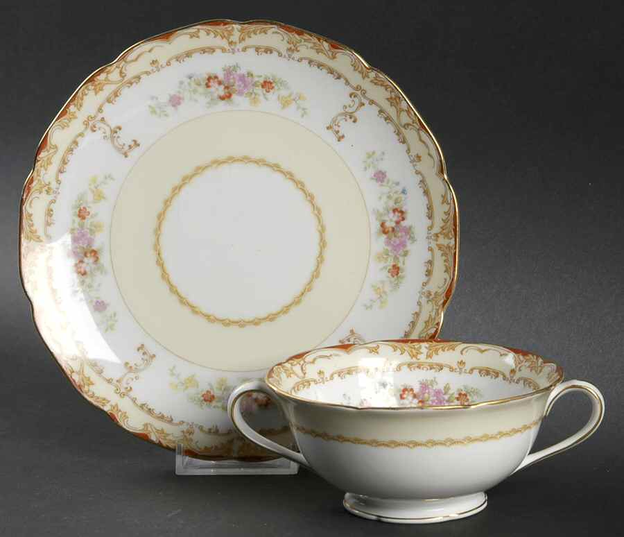 Damon Footed Cream Soup Bowl & Saucer Set by Noritake-1