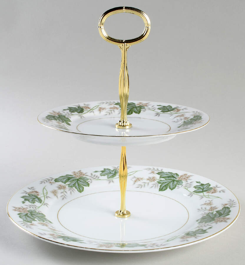 Daphne 6 5/8"-10"  2 Tiered Serving Tray (Dp, Sp) HC by Noritake-1