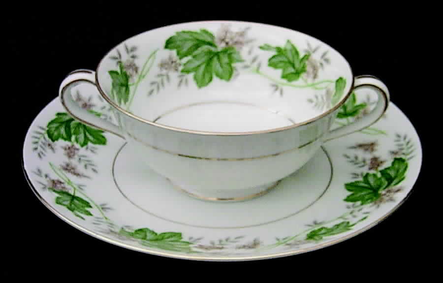 Daphne Footed Cream Soup Bowl & Saucer Set by Noritake-1