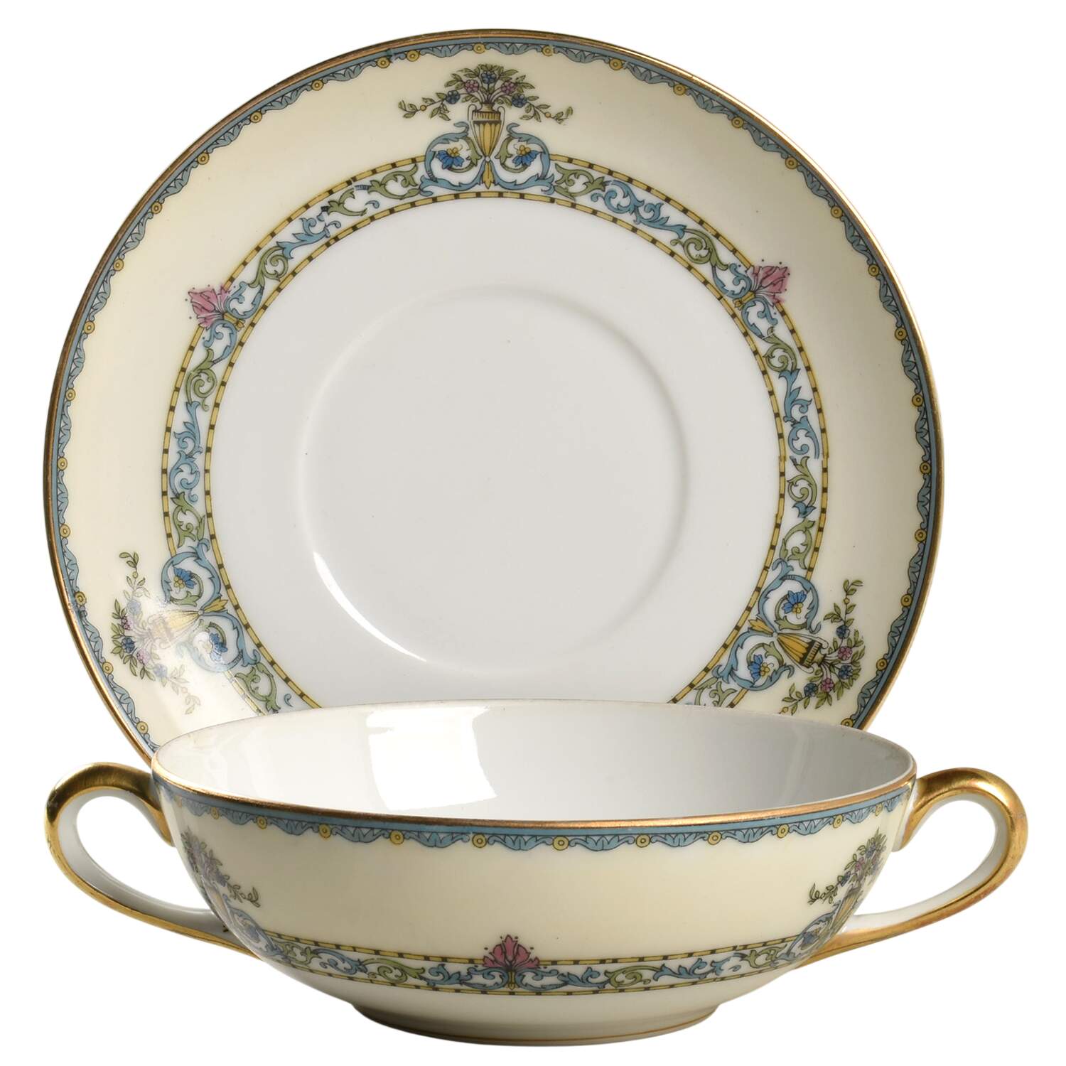 Darby Flat Cream Soup Bowl & Saucer Set by Noritake-1