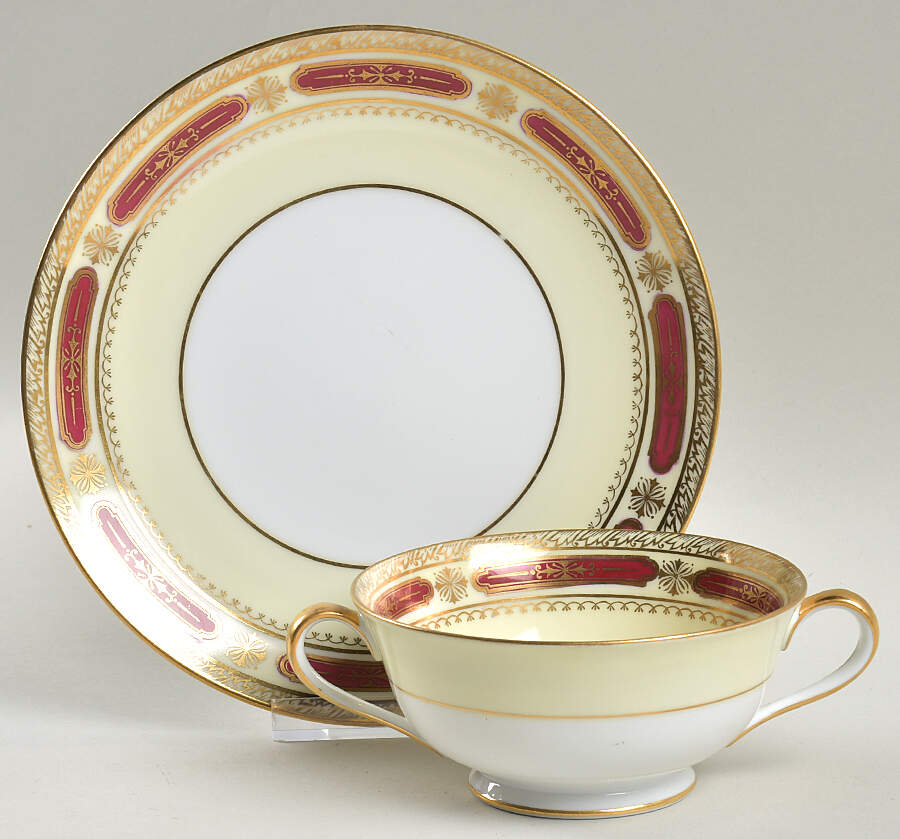 Darnay Footed Cream Soup Bowl & Saucer Set by Noritake-1