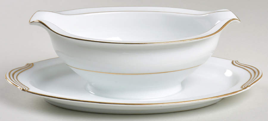 Dawn Gravy Boat with Attached Underplate by Noritake-1