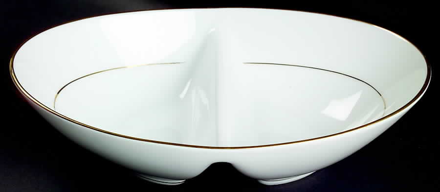 Dawn 10" Oval Divided Vegetable Bowl by Noritake-1