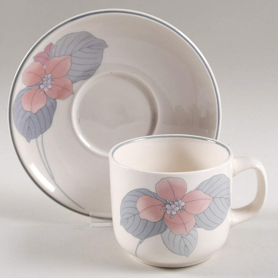 Deerbrook Flat Cup & Saucer Set by Noritake-1