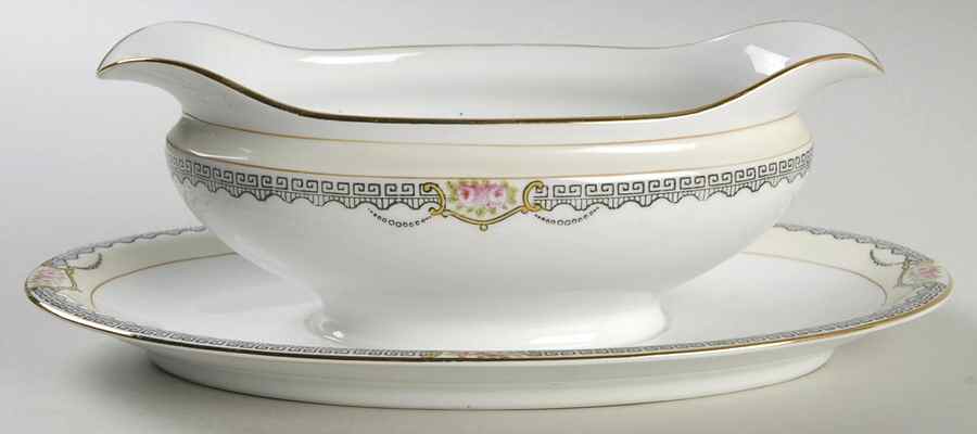Deerlodge Gravy Boat with Attached Underplate by Noritake-1