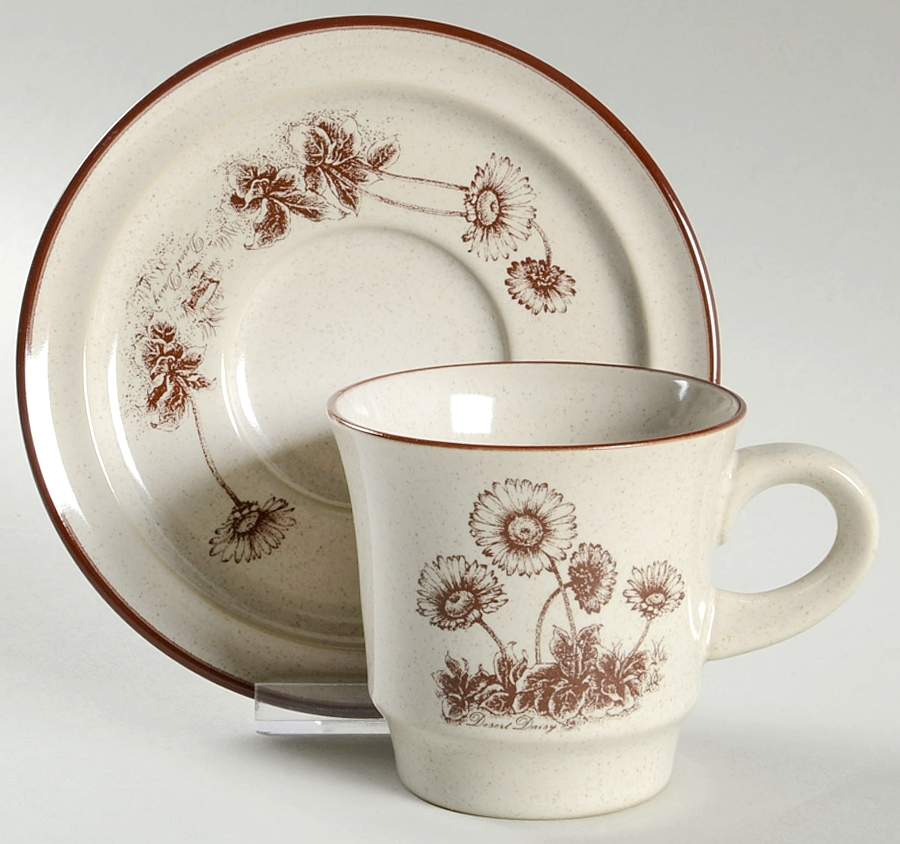 Desert Flowers Flat Cup & Saucer Set by Noritake-1