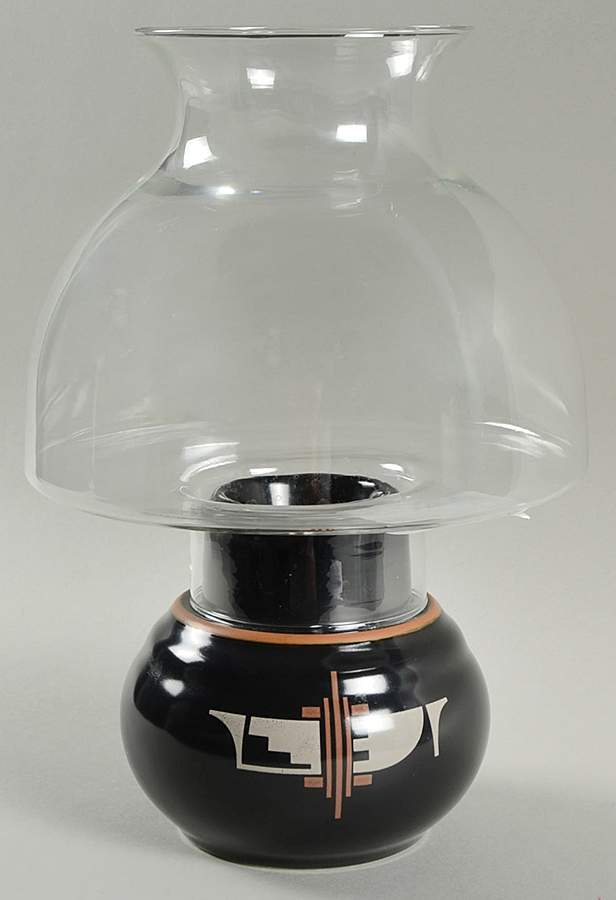 Desert Fire Hurricane Lamp & Globe by Noritake-1