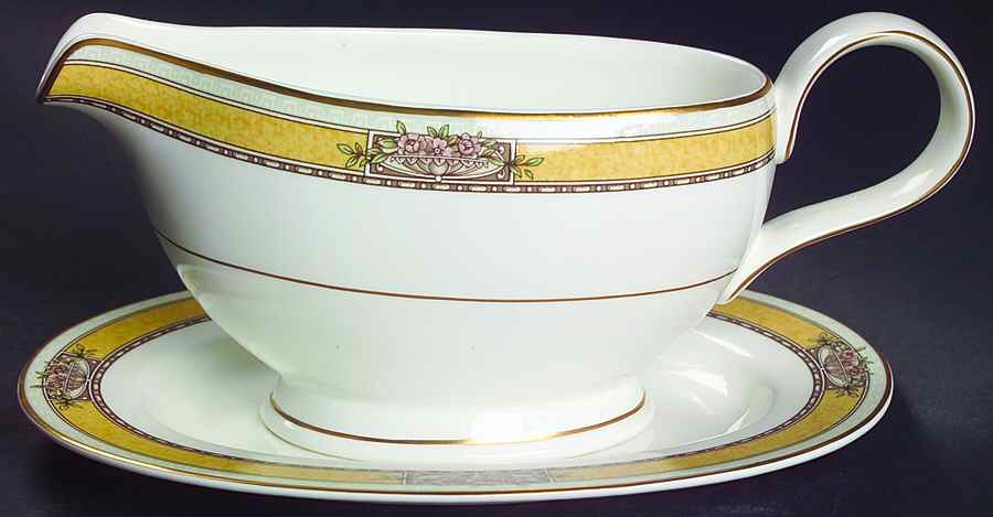 Delacroix Gravy Boat & Underplate (Relish/Butter) by Noritake-1