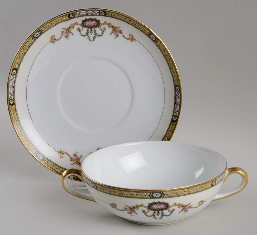 Delmonte Flat Cream Soup Bowl & Saucer Set by Noritake-1