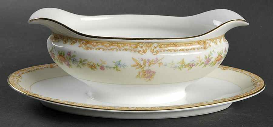 Derwood Gravy Boat with Attached Underplate by Noritake-1