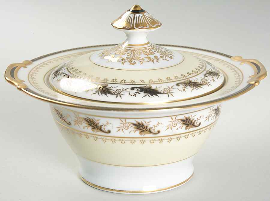 Devon Black (103041) Sugar Bowl & Lid by Noritake-1