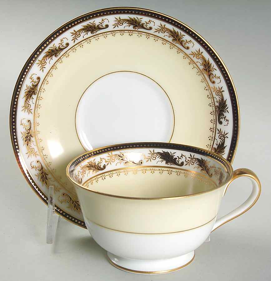 Devon Black (103041) Footed Cup & Saucer Set by Noritake-1