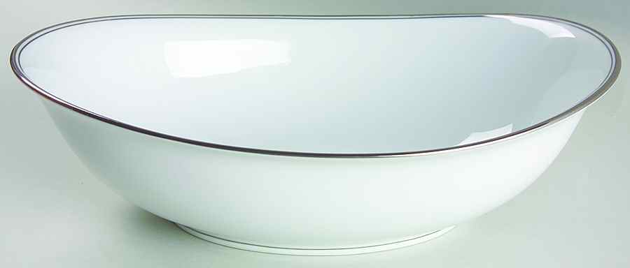 Diana (Platinum Trim) 10" Oval Vegetable Bowl by Noritake-1