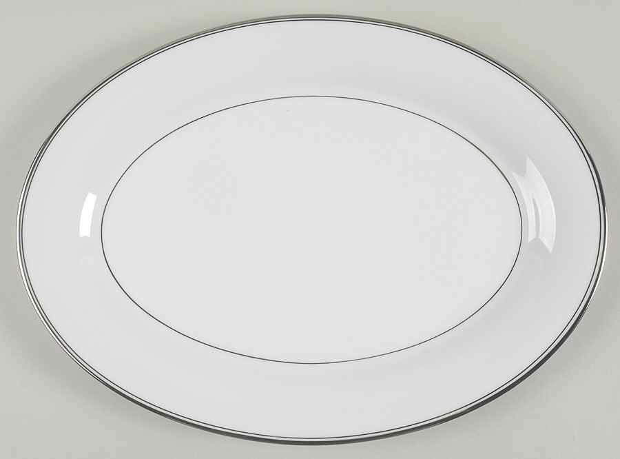 Diana (Platinum Trim) 14" Oval Serving Platter by Noritake-1