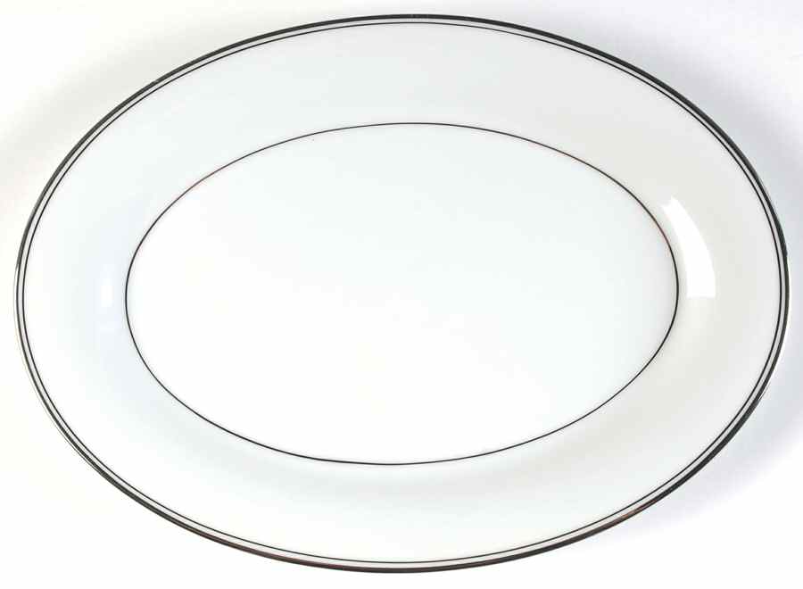 Diana (Platinum Trim) 12" Oval Serving Platter by Noritake-1