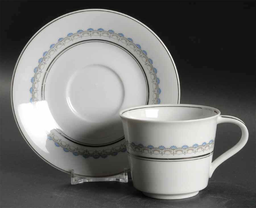 Diadem Flat Cup & Saucer Set by Noritake-1