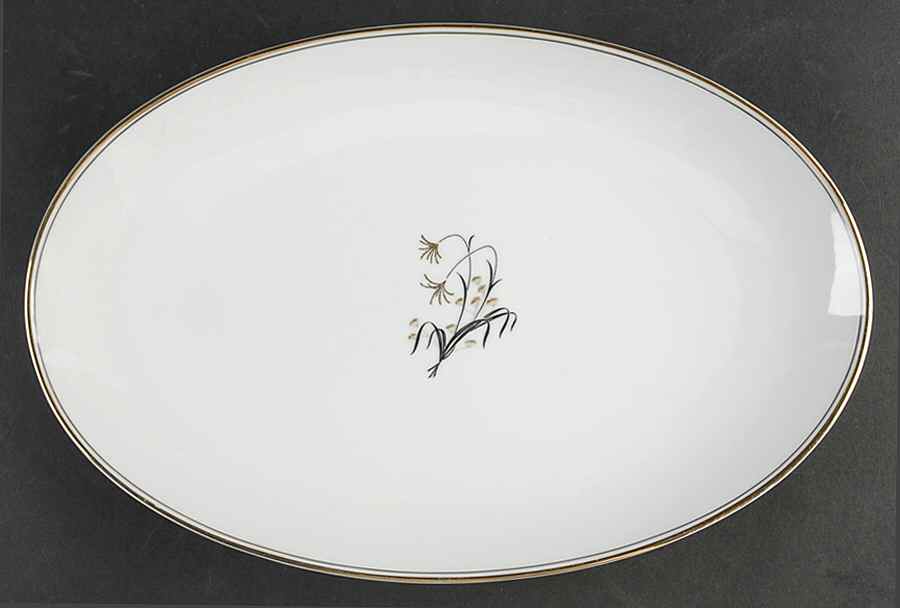 Diana (Gold Trim) 14" Oval Serving Platter by Noritake-1