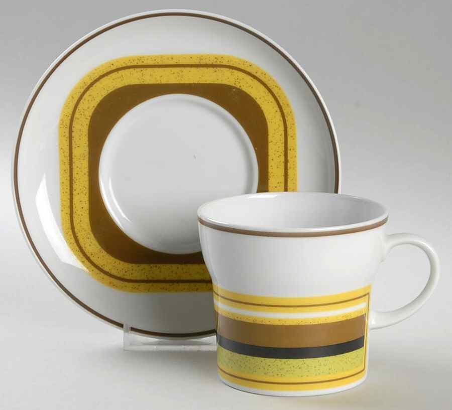 Diamond Head Flat Cup & Saucer Set by Noritake-1