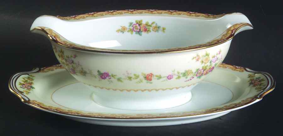 Dimity Gravy Boat with Attached Underplate by Noritake-1