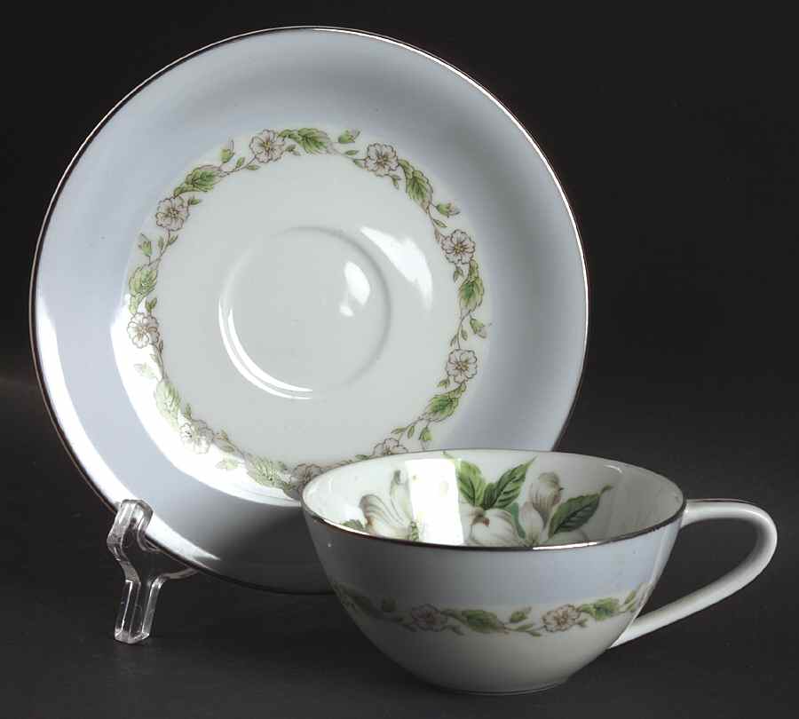 Dogwood Flat Cup & Saucer Set by Noritake-1