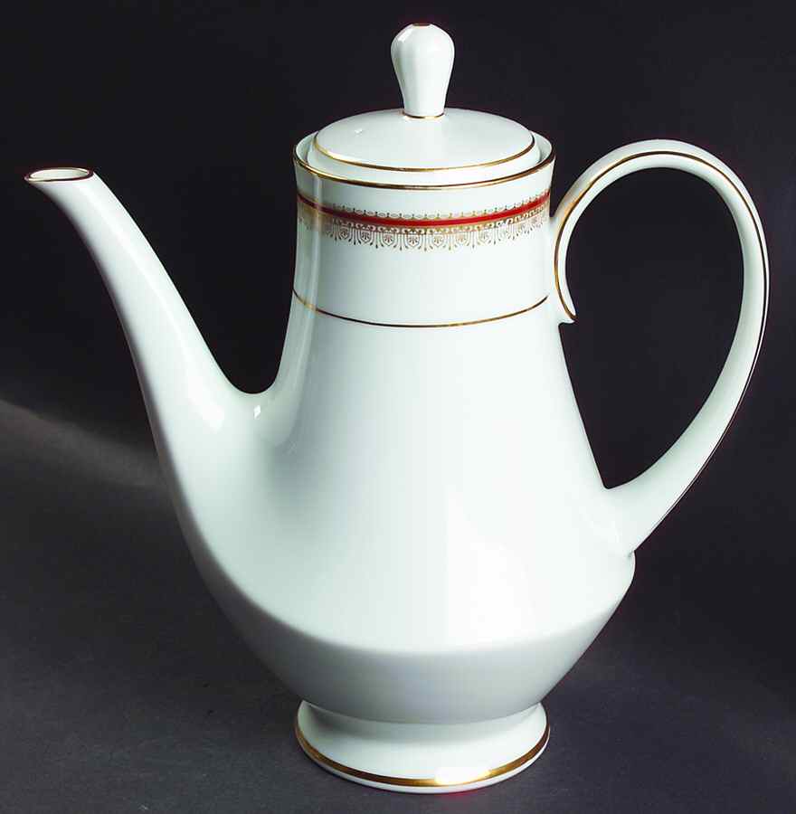 Doral Maroon Coffee Pot & Lid by Noritake-1