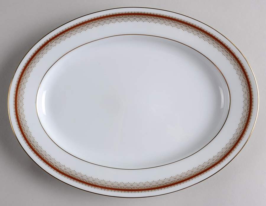 Doral Maroon 11" Oval Serving Platter by Noritake-1