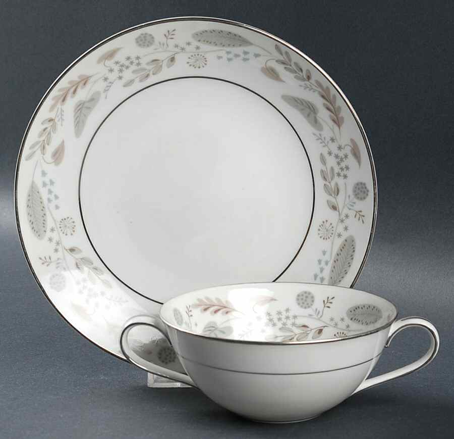 Doranne Flat Cream Soup Bowl & Saucer Set by Noritake-1