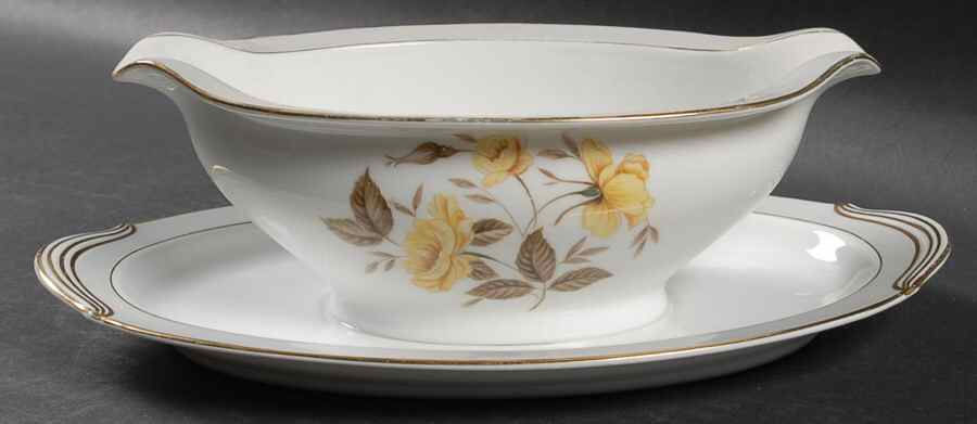Dorcas Gravy Boat with Attached Underplate by Noritake-1