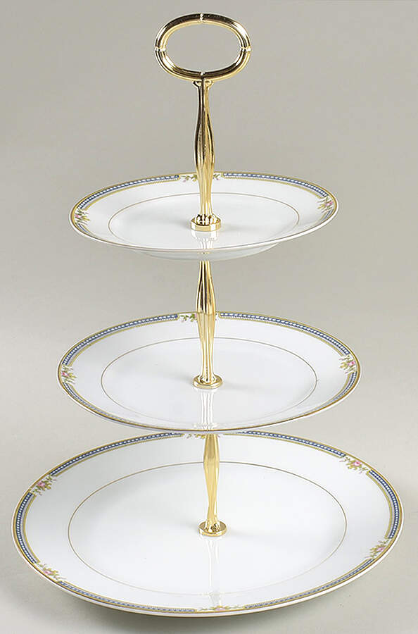 Doris 13 7/8"-14 1/4" 3-Tiered Serving Tray(DP,SP,BB) HC by Noritake-1