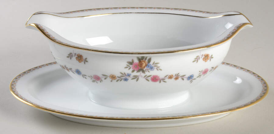 Dresdena Gravy Boat with Attached Underplate by Noritake-1