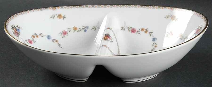Dresdena 10" Oval Divided Vegetable Bowl by Noritake-1