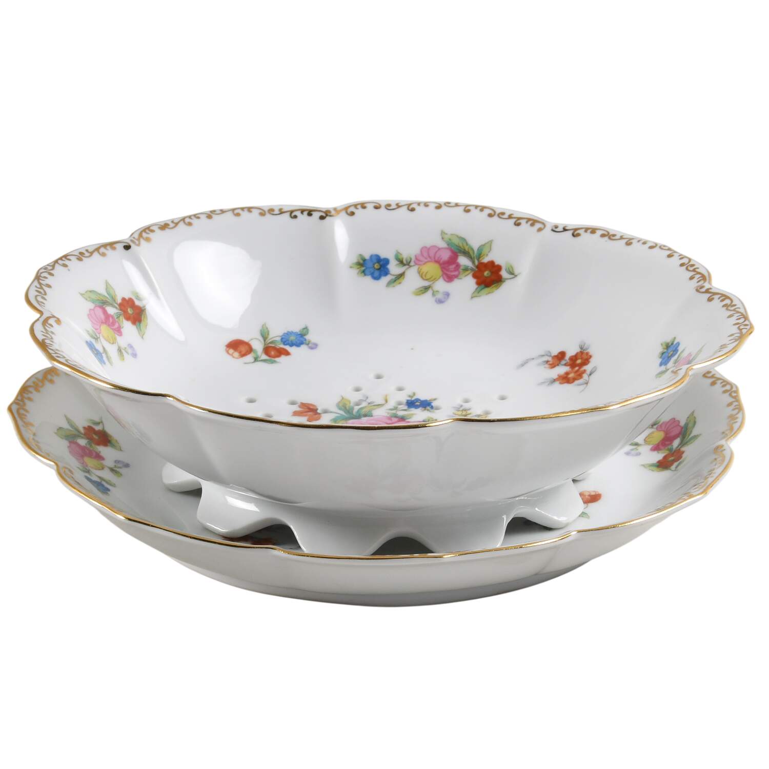 Dresdlina Pierced Berry Bowl and Underplate by Noritake-1