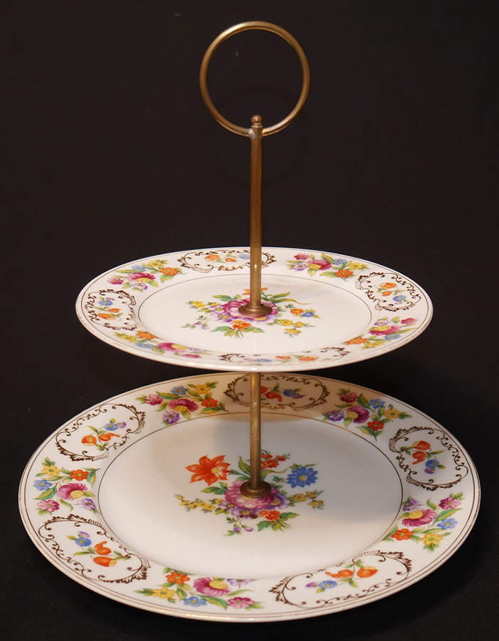 Dresdena 2 Tiered Serving Tray (Dinner & Salad Plate) by Noritake-1