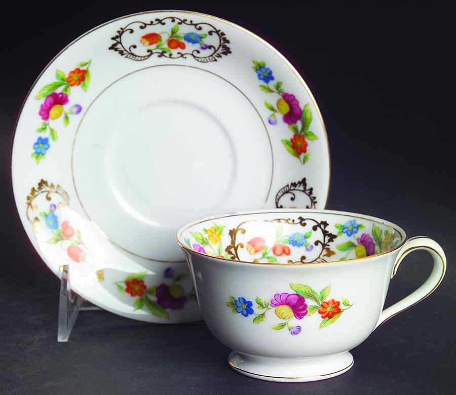 Dresdena Footed Cup & Saucer Set by Noritake-1