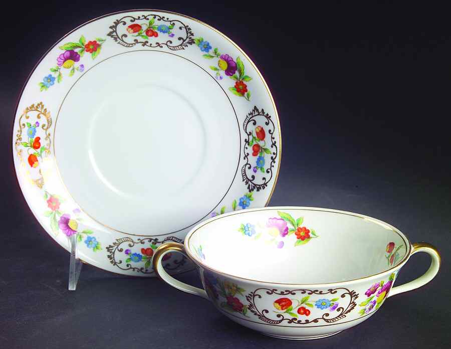 Dresdena Flat Cream Soup Bowl & Saucer Set by Noritake-1