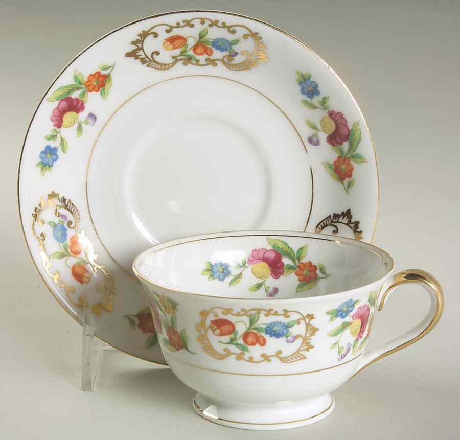 Dresdena Footed Cup & Saucer Set by Noritake-1