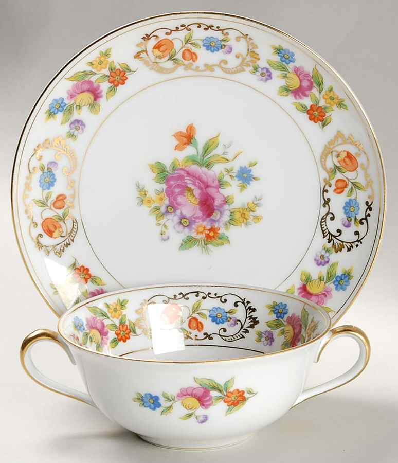Dresdena Flat Cream Soup Bowl & Saucer Set by Noritake-1