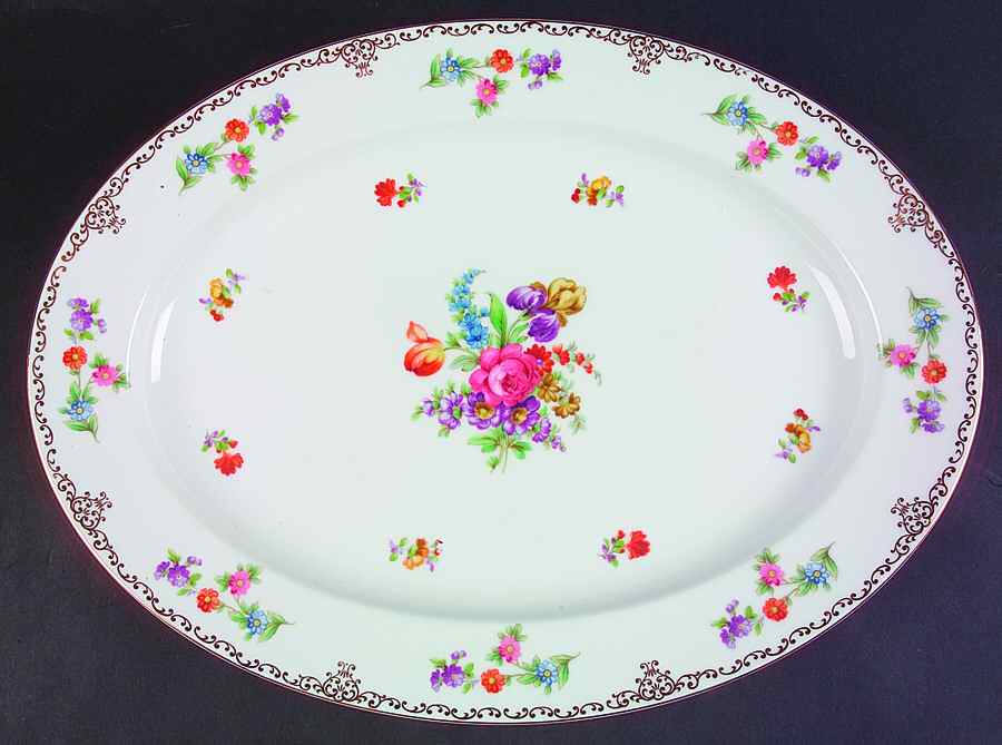 Dresdoll 16" Oval Serving Platter by Noritake-1