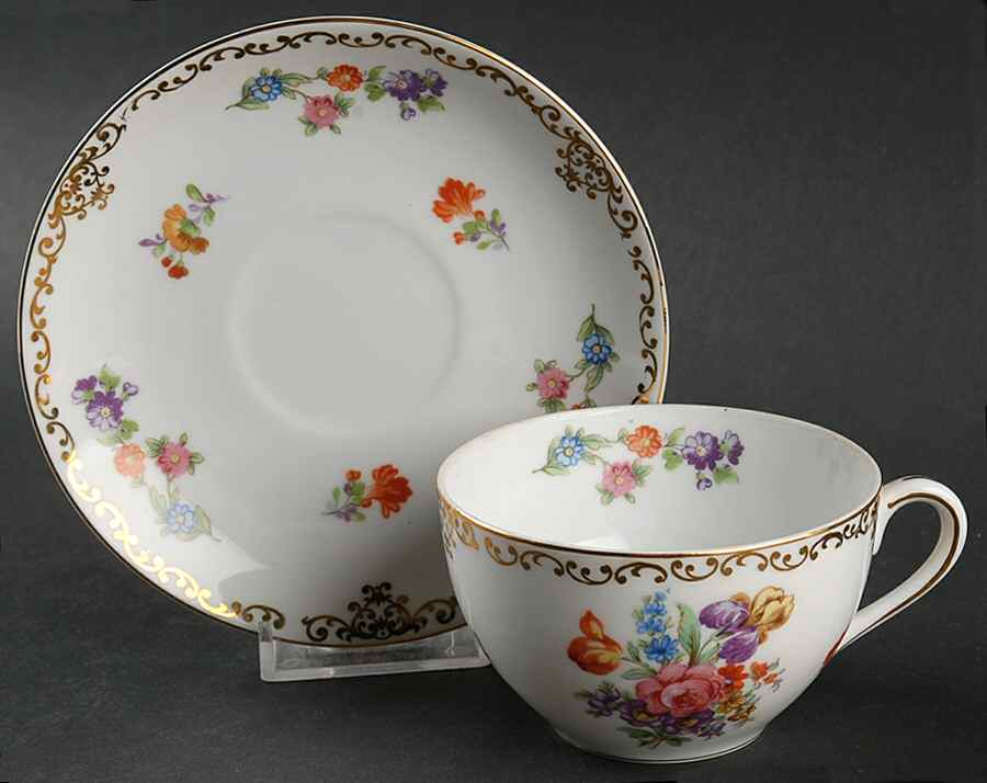 Dresdoll Flat Cup & Saucer Set by Noritake-1