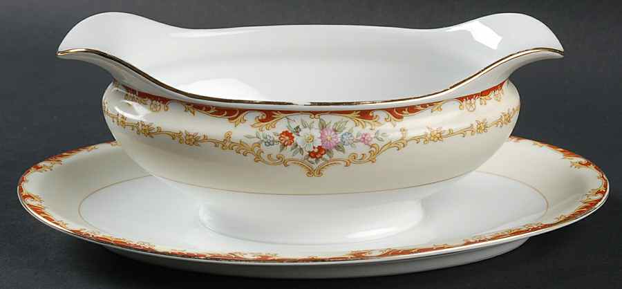 Dubarry Gravy Boat with Attached Underplate by Noritake-1
