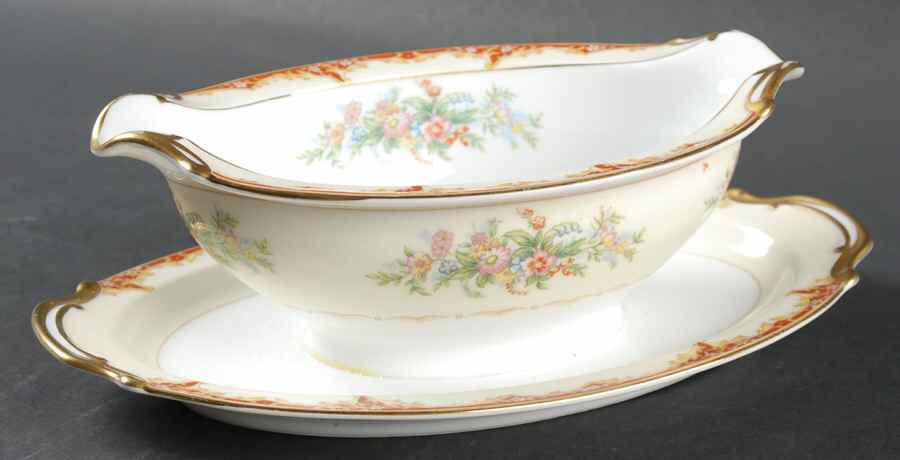 Dudley Gravy Boat with Attached Underplate by Noritake-1