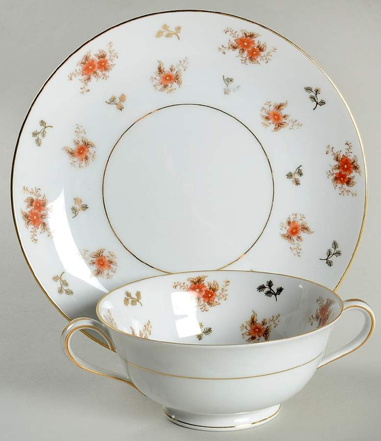 Dulcy Footed Cream Soup Bowl & Saucer Set by Noritake-1