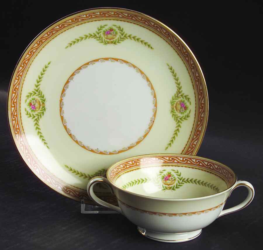 Durer Footed Cream Soup Bowl & Saucer Set by Noritake-1