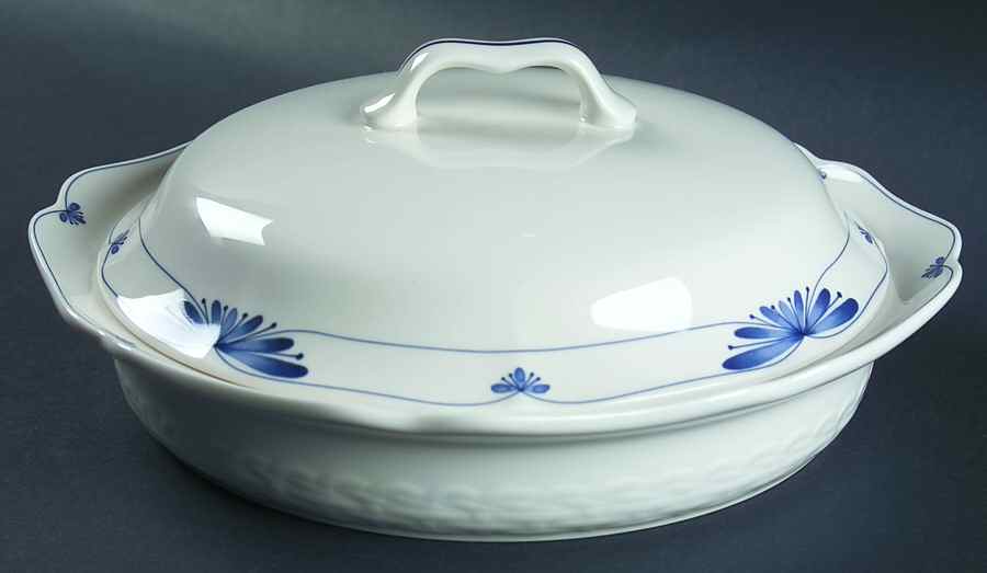 Dutch Tile 1 Qt Round Shallow Covered Casserole/Pie/Quiche by Noritake-1