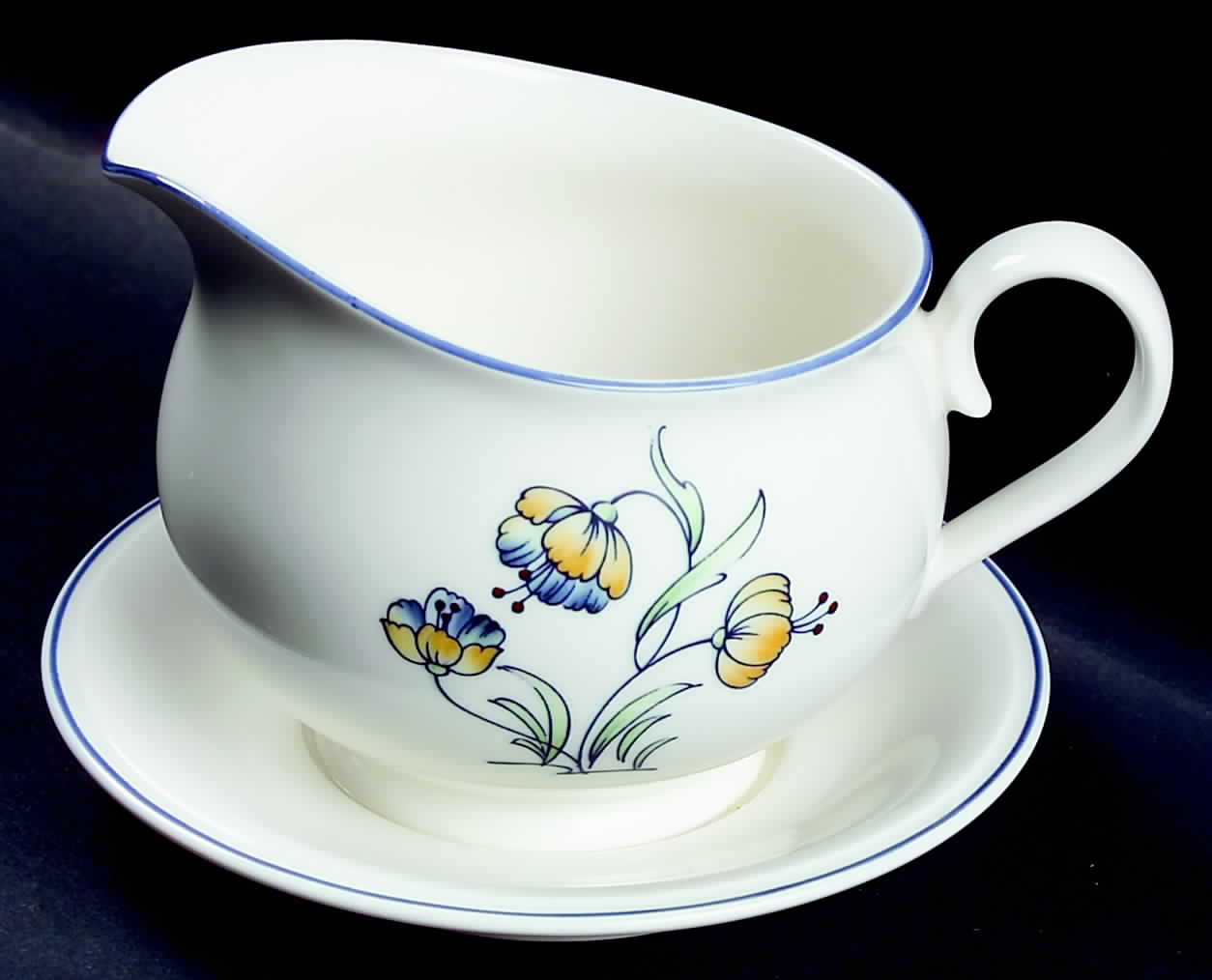 Dutch Weave Gravy Boat with Attached Underplate by Noritake-1