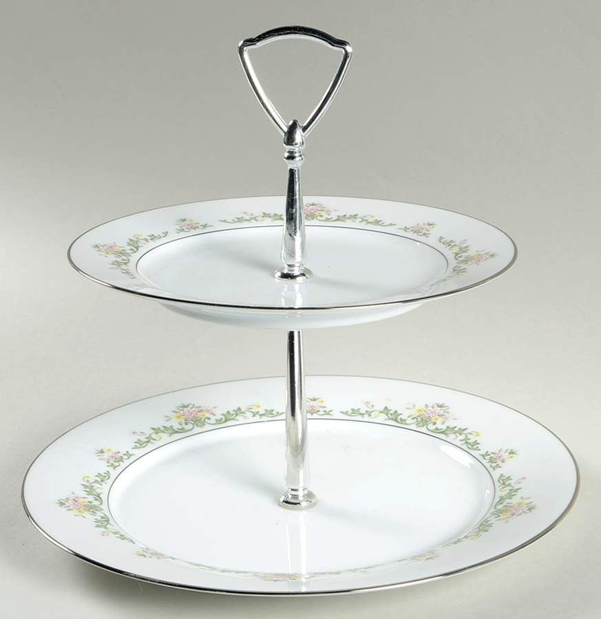 Early Spring 2 Tiered Serving Tray (Dinner & Salad Plate) by Noritake-1